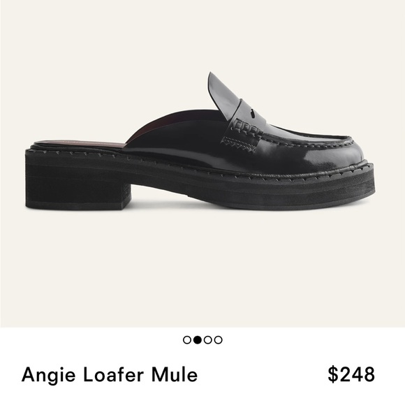 Reformation Black Leather Angie Loafer Mule - Picture 5 of 7
